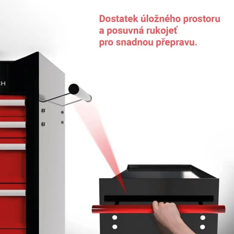 TIMBERTECH Cărucior pentru atelier pe roți, 5 sertare cu ins