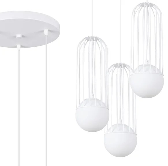 Lustră pe cablu Sollux SL.1335 BRINA 3xG9/8W/230V alb