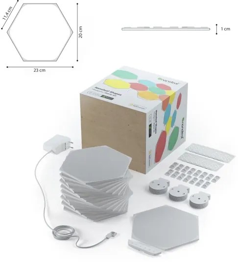 Nanoleaf NL42-6002HX-15PK - Set 15 panouri LED RGB dimabile, 2W, 230V