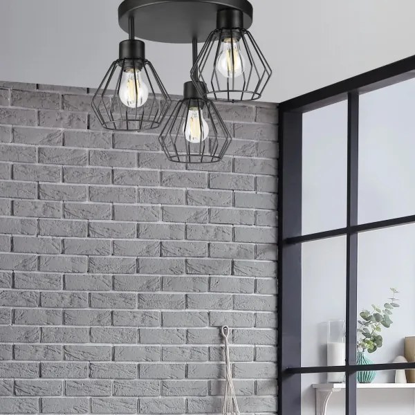 Lustră aplicată AUDREY 3xE27/60W/230V negru