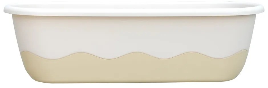 Ghiveci cu sistem de auto-irigare Plastia Mareta, lungime 60 cm, alb