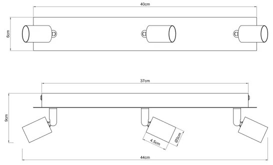 Spot DREW 3xGU10/35W/230V negru Globo 57998-3