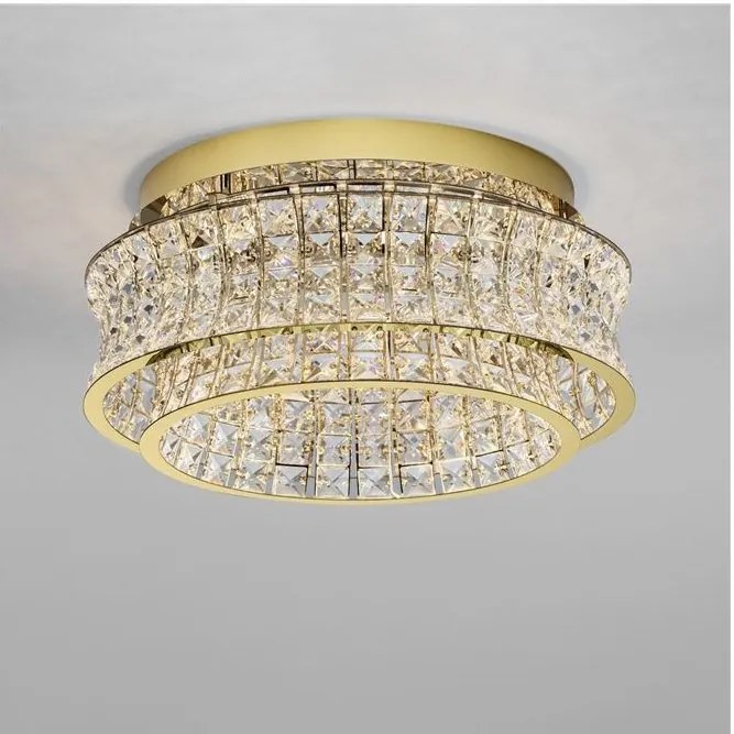 Lustra aplicata LED auriu, cristale sticla CELYSIA 50cm