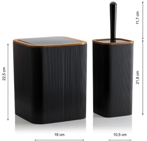 Set de baie ZOYA 5 buc. negru/maro