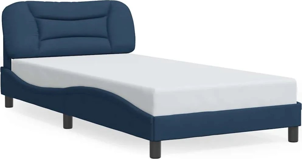 vidaXL Cadru de pat fără saltea Hvar țesătură albastră 100x200 cm