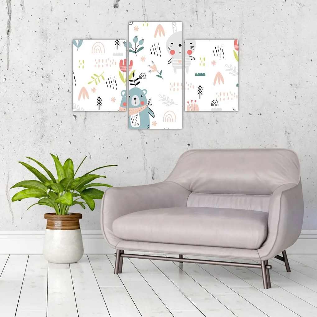 Tablou - Animale pe pajiște (90x60 cm)