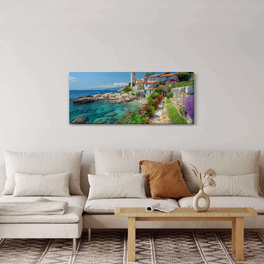 Tablou - Sat pitoresc de coastă (120x50 cm)