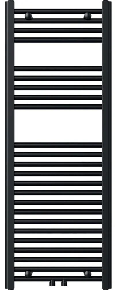Novaservis - Radiator de baie tip scară 490W/230V 120x45 cm negru drept