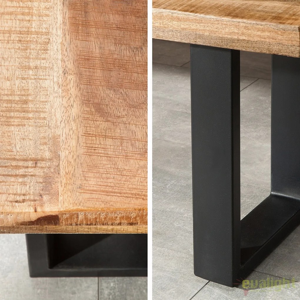 Banca industrial style Iron Craft mango natur, 170cm A-38666 VC