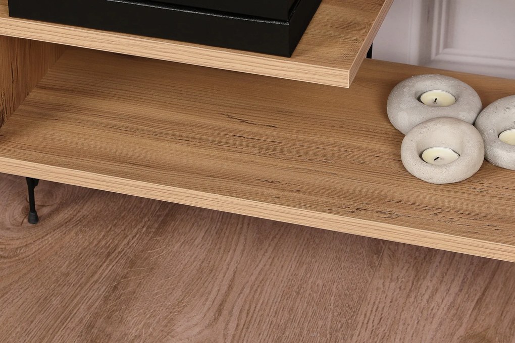 Comoda TV Eze, Crem - Alb - Maro - Gri, 120 x 45 x 30 cm