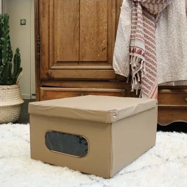Compactor Cutie de depozitare pliabilă cu capac SMART, 50 x 40 x 25 cm, taupe, S