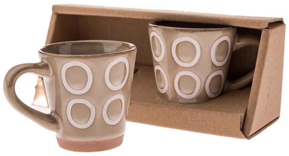 Căni maro deschis 2 buc. pentru espresso din ceramică 100 ml – Dakls