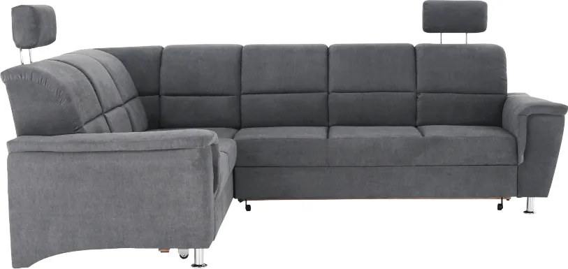 Colţar extensibil, material textil gri, model stânga, SANTIAGO