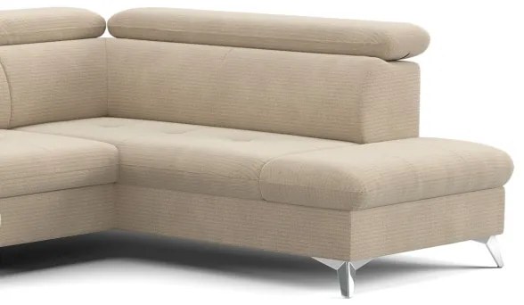 Canapea colțar extensibilă cu spațiu depozitare U CATANIA, dreapta, bej