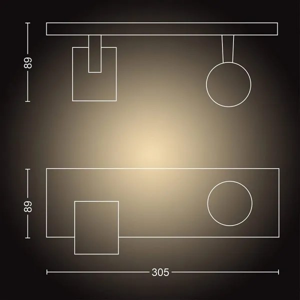 Spot LED dimabil Philips Hue RUNNER 2xGU10/4,2W/230V negru + telecomandă