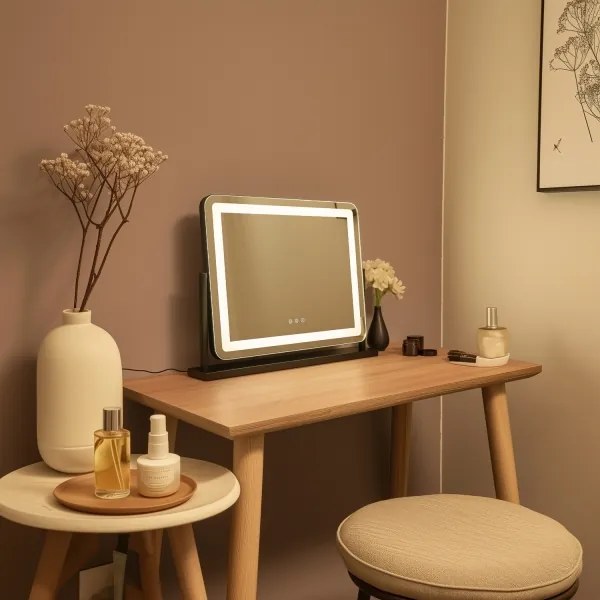 BRILAGI - Oglindă pentru machiaj LED reglabilă CALIFORNIA LED/25W/230V 55x44 cm neagră