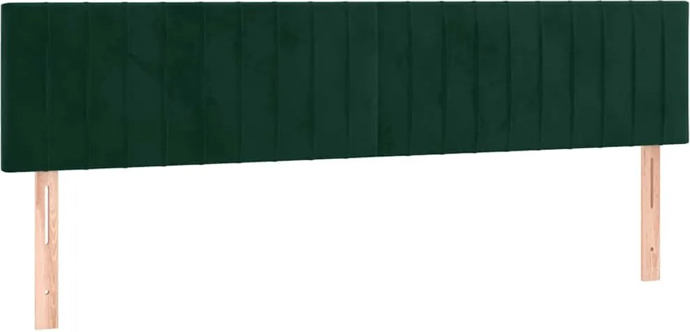 vidaXL Tăblii de pat, verde închis, 200x5x78/88 cm, catifea