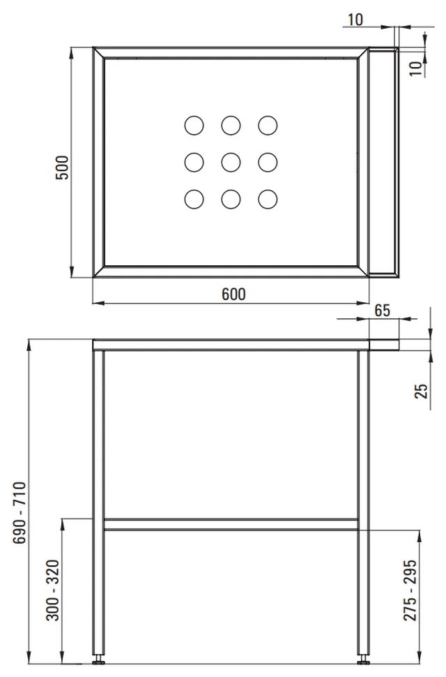 Set consola baie neagra Deante Temisto cu lavoar inclus 60 cm 665x500 mm