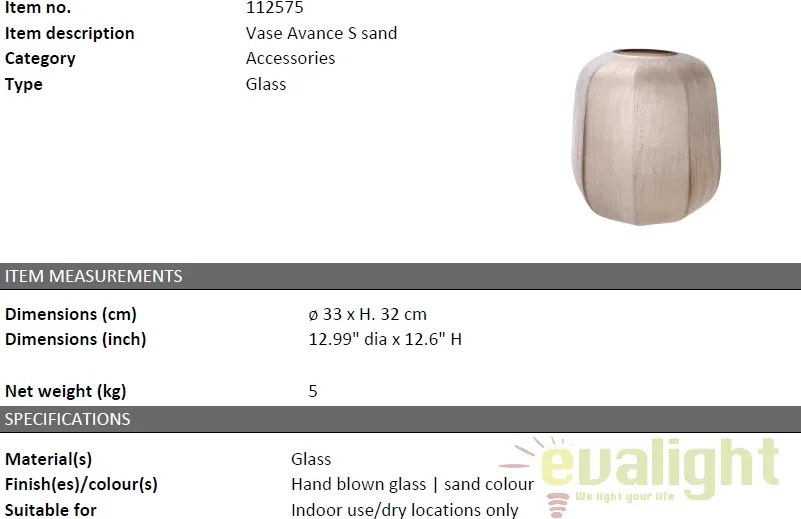 Vaza design elegant Avance S diam.33cm 112575 HZ