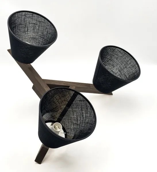 Lustră LED aplicată Brilagi ANTHONY 3xE14/40W/230V stejar nuc/negru