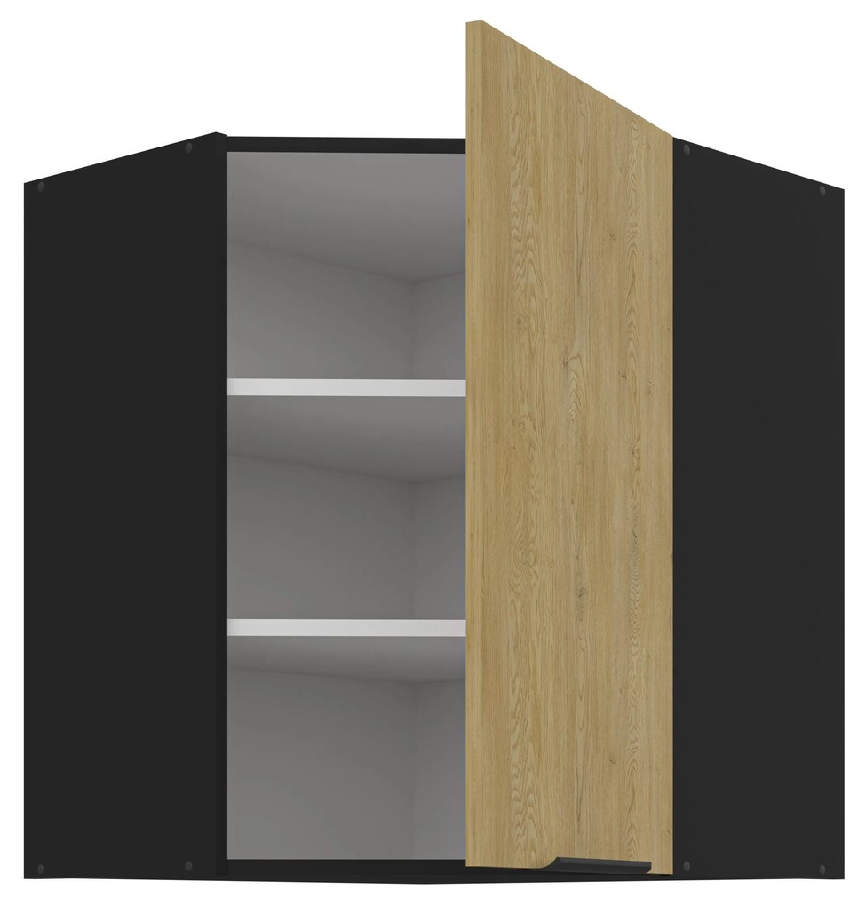 Dulap superior de bucătărie de colț Carminia 60x60 GN-72 1F (45) (stejar cremona + negru). 1127999