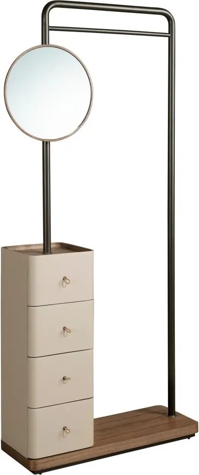 Suport pentru haine cu oglinda si sertare Coat Rack