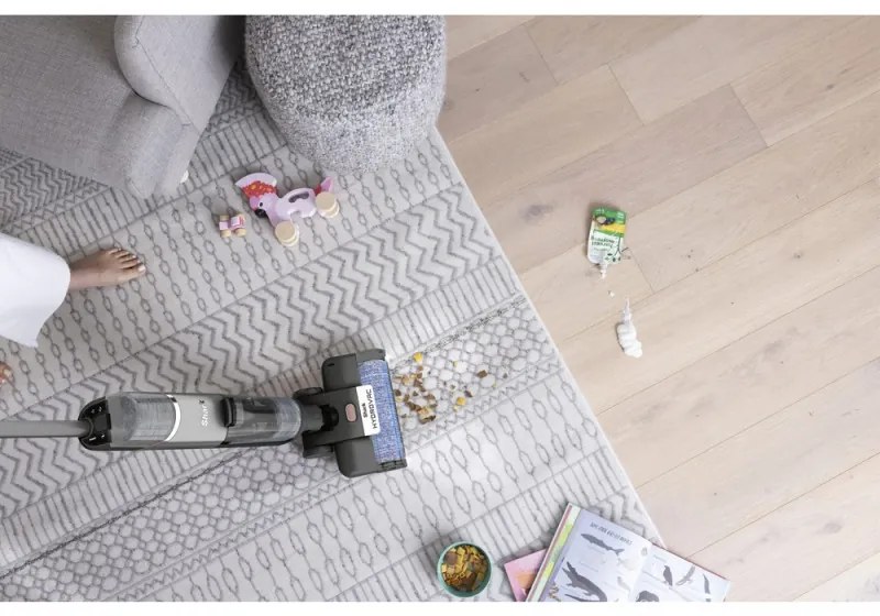 Aspirator vertical Shark HydroVac WD210EU, 170W, 0.5 L, 88 m², Auto-curatare, Autonomie 25 min, Gri