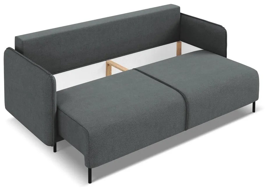 Canapea gri închis extensibilă/cu spațiu de depozitare 226 cm Luana – Makamii