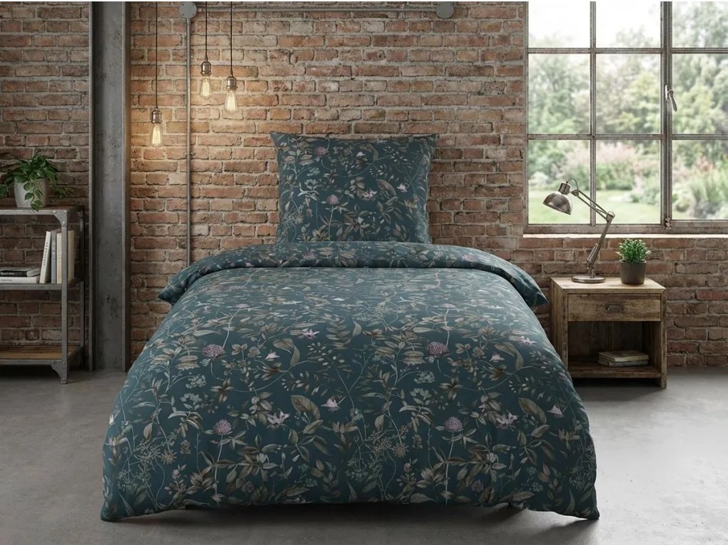 Lenjerie de pat din Renforce bumbac SELMIRA verde inchis Dimensiune lenjerie de pat: 70 x 90 cm | 140 x 220 cm