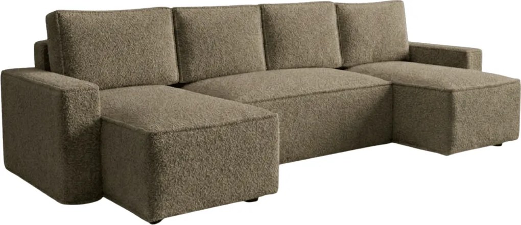 OFERTA Canapea extensibila in U SMART BOUCLE 303x143 cm, bej inchis calitatea II