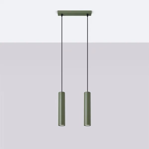 Lustră pe cablu Sollux SL.1485 LAGOS 2xGU10/10W/230V verde