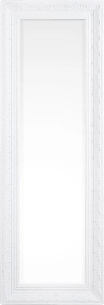 Oglinda decorativa perete cu rama lemn alba Miro 30 cm x 3 cm x 90 h