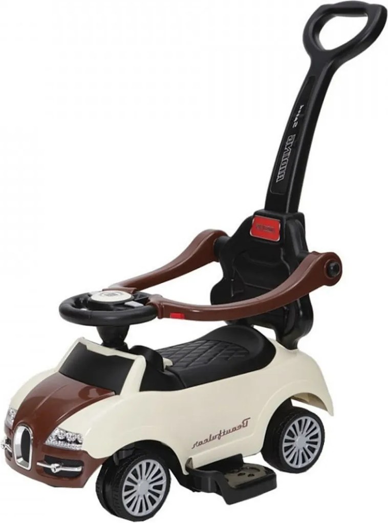 Masinuta copii si bebe NOVOKIDS™ Classico Rider 2 in 1 , Cu melodii si sunete, Maner de impins pentru parinti detasabil, Functie trotineta fara