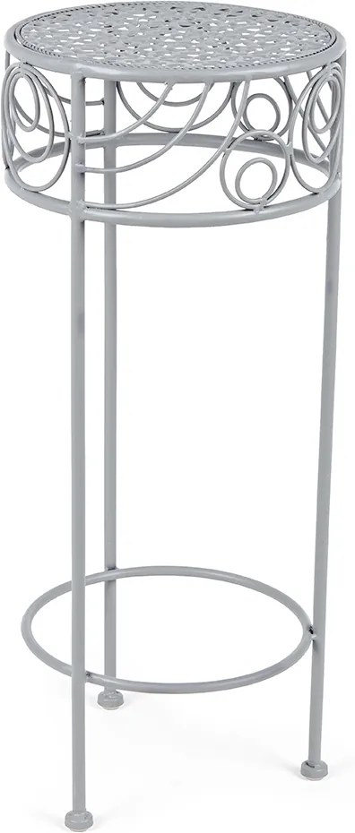 Suport fier forjat gri ghivece flori Melanie 25 cm x 60 h