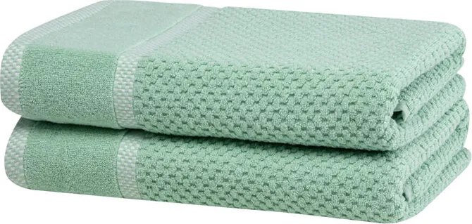 Set de 2 prosoape de baie din frotir MODENA verde 70 x 140 cm