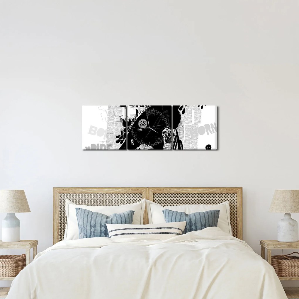 Tablou - Născut să călătorească (cu ceas) (90x30 cm)