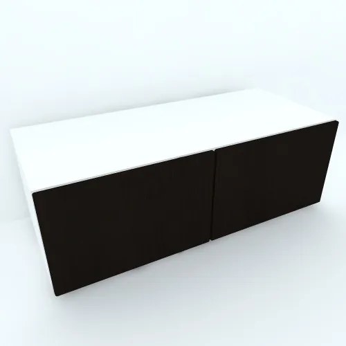 Armonia Comoda alba cu 2 usi cu sistem &quot;PUSH TO OPEN&quot; fronturi MDF Wenge