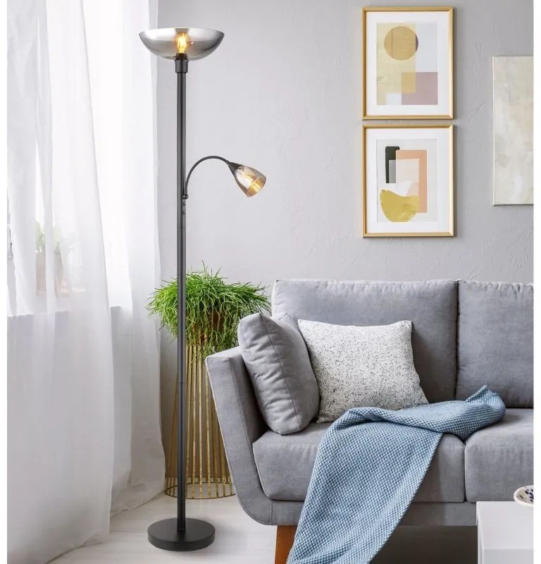 Lampadar/Lampa de podea BLADE negru/fumuriu