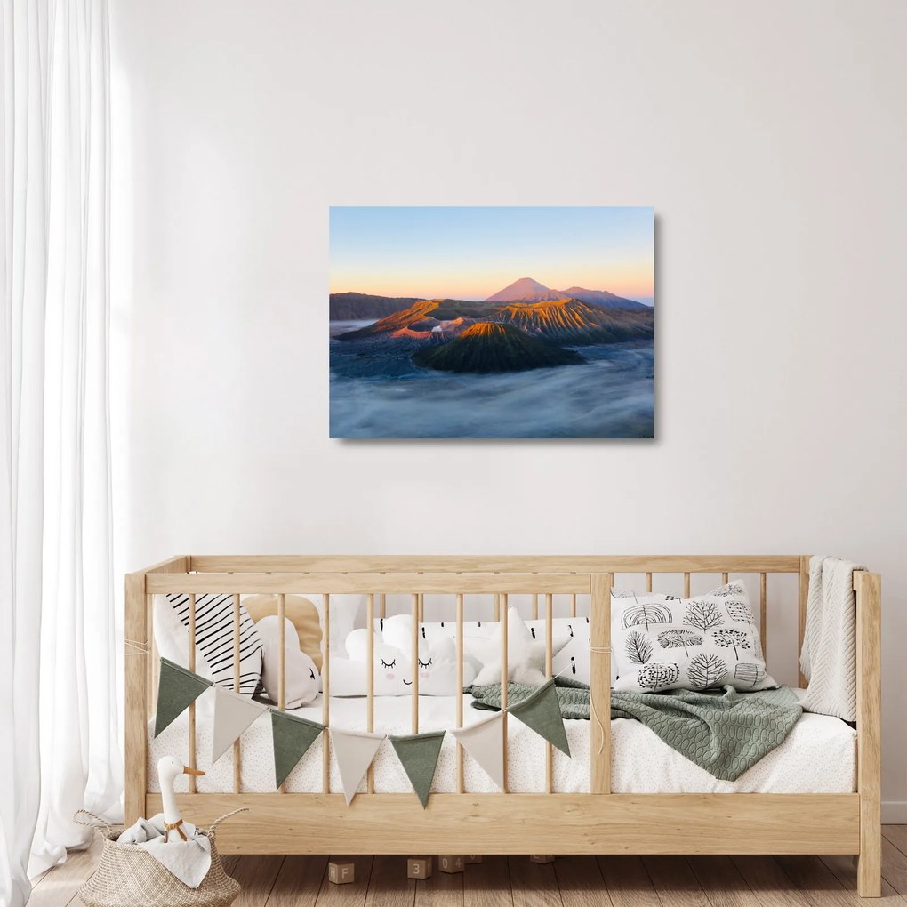 Tablou pe sticlă cu muntele Bromo în Indonesia (70x50 cm)