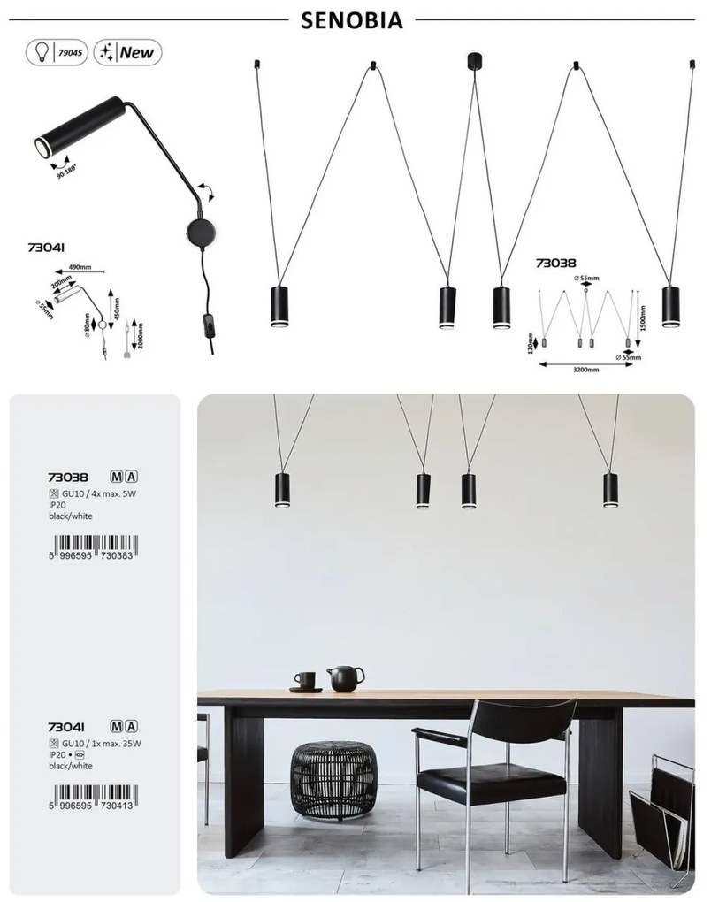 Lustra cu 3 pendule design modern Senobia