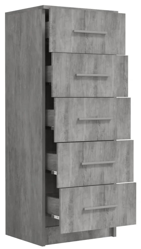 Comoda inalta cu sertare, gri beton, 41x35x106 cm, PAL 41 x 35 x 106 cm, Gri beton, 1, Gri beton
