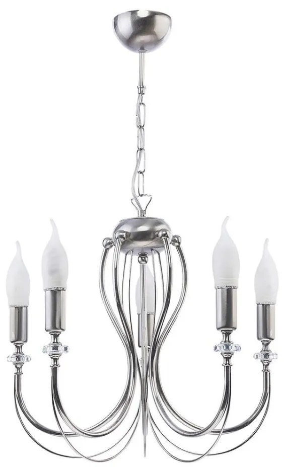 Jupiter 1688 - Lustră pe lanț MELANI 5xE14/40W/230V argintiu