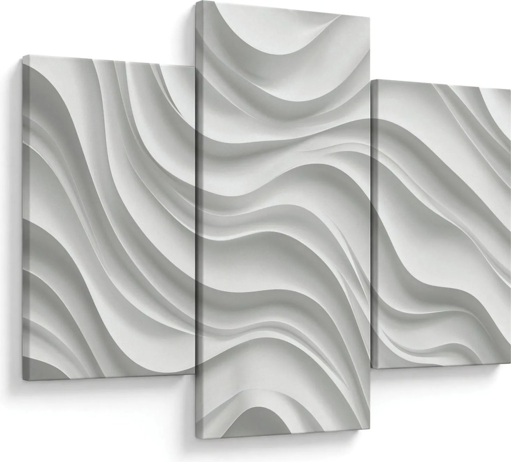Tablou - Valuri Albe 3D (90x60 cm)