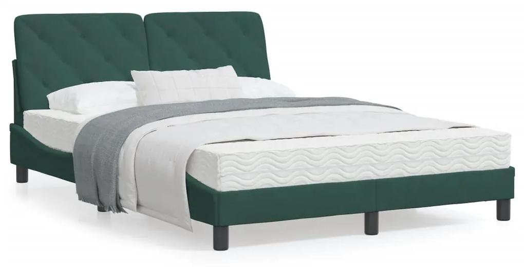 3207914 vidaXL Cadru de pat cu tăblie, verde închis, 120x200 cm, catifea