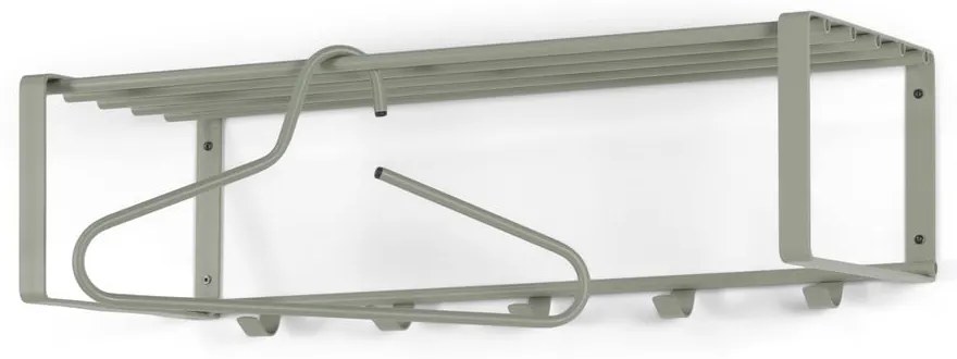 Cuier de perete verde prăfuit cu raft din metal 70 cm Rex – Spinder Design