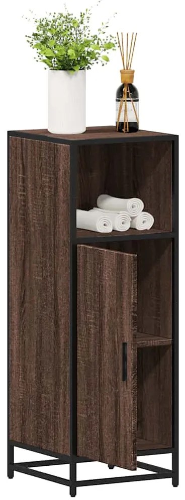 vidaXL Dulap de baie, stejar maro, 35x37,5x100 cm, lemn prelucrat