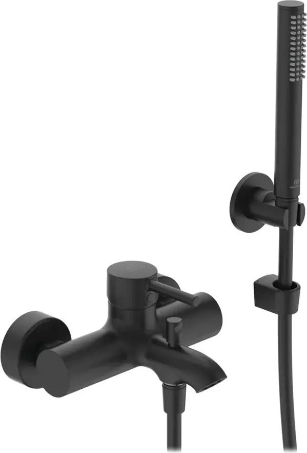 Baterie cada - dus Ideal Standard Ceraline finisaj negru mat cu set de dus