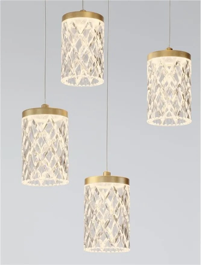 Lustra aurie cu 5 pendule LED PHOS