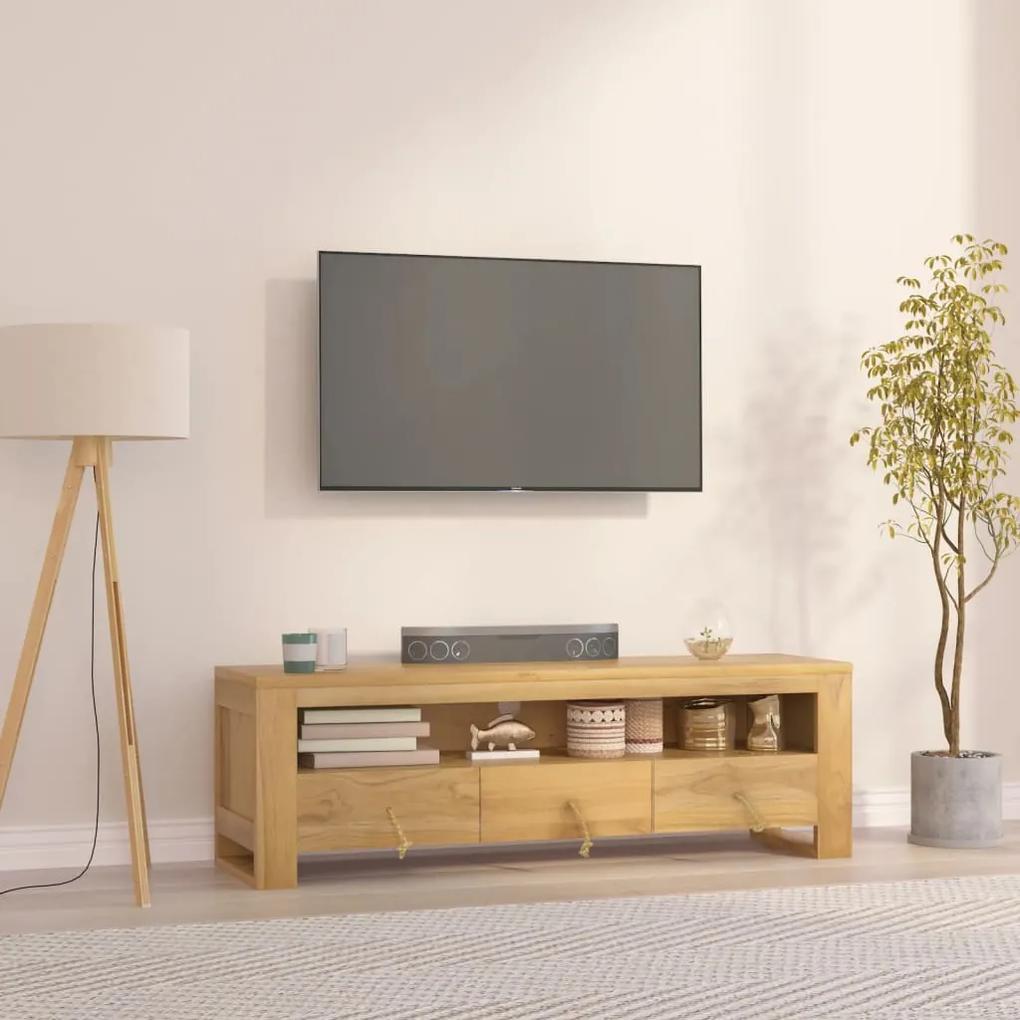 340872 vidaXL Comodă TV, 110x30x35 cm, lemn masiv de tec