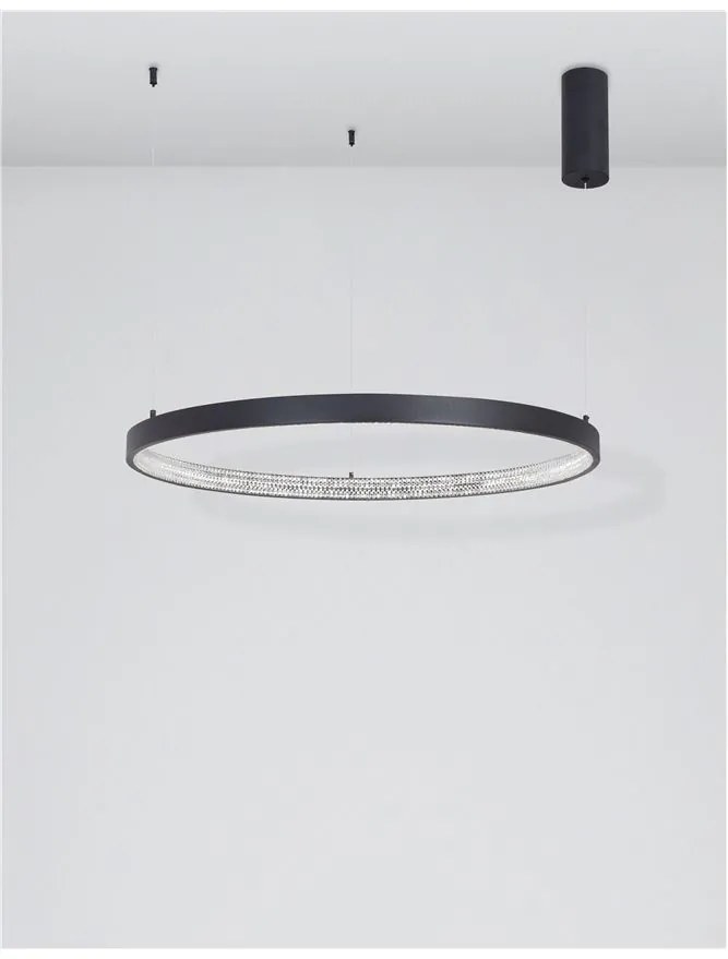 Lustra LED dimabila, design modern PRESTON, 80cm negru NVL-9865180
